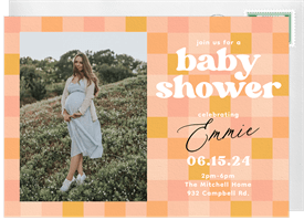'Colorful Checkers' Baby Shower Invitation