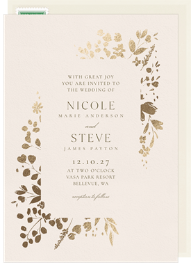 'Foiled Florals' Wedding Invitation