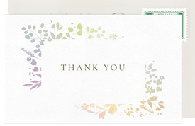 'Foiled Florals' Wedding Thank You Note