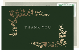 'Foiled Florals' Wedding Thank You Note