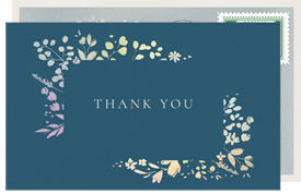 'Foiled Florals' Wedding Thank You Note