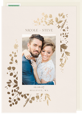 'Foiled Florals' Wedding Save the Date