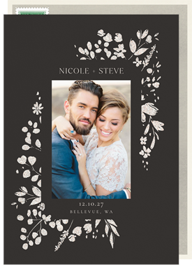 'Foiled Florals' Wedding Save the Date