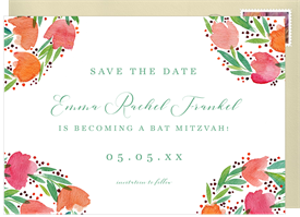 'Flower Garland' Bat Mitzvah Save the Date