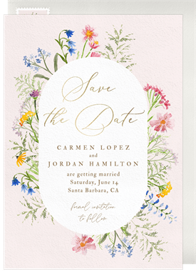 'Painted Wildflower Frame' Wedding Save the Date