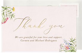 'Painted Wildflower Frame' Wedding Thank You Note