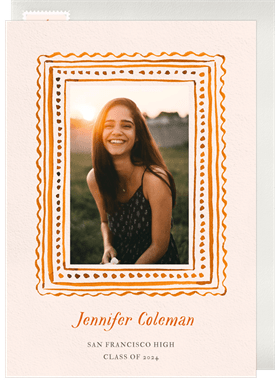 'Whimsical Painted Frame' Graduation Announcement