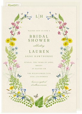 'Wildflower Laurels' Bridal Shower Invitation