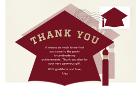 'Iconic Grad Cap' Graduation Thank You Note