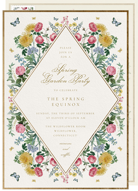 'Romantic Spring Florals' Garden party Invitation