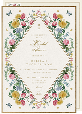 'Romantic Spring Florals' Bridal Shower Invitation