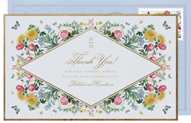 'Romantic Spring Florals' Wedding Thank You Note
