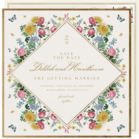 'Romantic Spring Florals' Wedding Save the Date