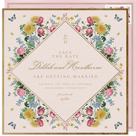 'Romantic Spring Florals' Wedding Save the Date