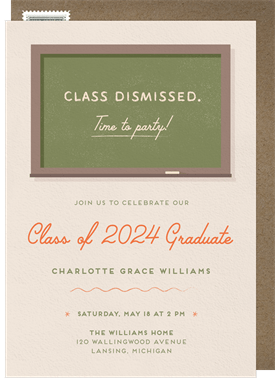 'Class Dismissed' Graduation Invitation