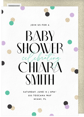 'Glam Confetti' Baby Shower Invitation