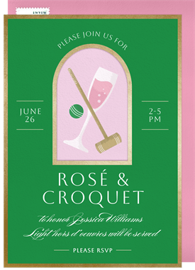 'Rosé and Croquet' Bridal Shower Invitation