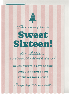 'Sweet Scallops' Sweet 16 Invitation