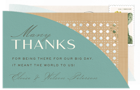 'Modern Rattan Arch' Wedding Thank You Note