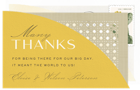 'Modern Rattan Arch' Wedding Thank You Note