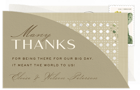 'Modern Rattan Arch' Wedding Thank You Note