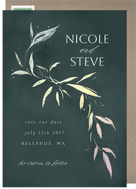 'Feathered Leaves' Wedding Save the Date