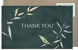 'Feathered Leaves' Wedding Thank You Note