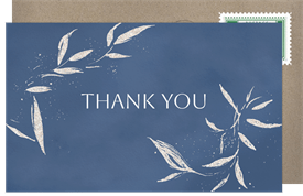 'Feathered Leaves' Wedding Thank You Note