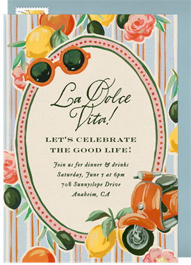 'La Dolce Vita' Summer Party Invitation