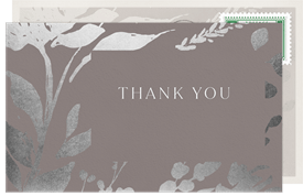 'Side Florals' Wedding Thank You Note