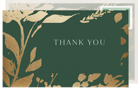 'Side Florals' Wedding Thank You Note