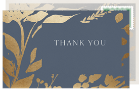 'Side Florals' Wedding Thank You Note