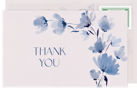 'Sweeping Blooms' Wedding Thank You Note