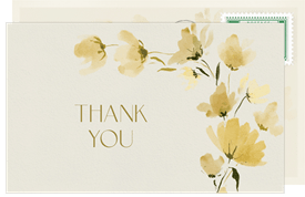'Sweeping Blooms' Wedding Thank You Note
