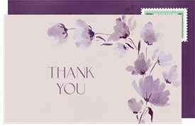 'Sweeping Blooms' Wedding Thank You Note