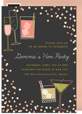 'Clink and Drink' Bachelorette Party Invitation