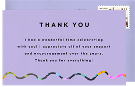 'Vibrant Wiggle' Graduation Thank You Note