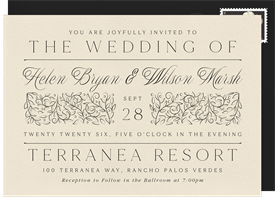 'Scrolling Vines' Wedding Invitation