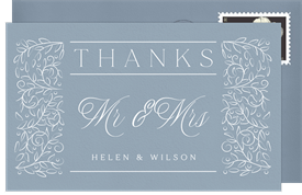 'Scrolling Vines' Wedding Thank You Note