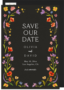 'Painted Spring Flowers' Wedding Save the Date