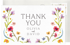 'Painted Spring Flowers' Wedding Thank You Note