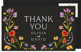 'Painted Spring Flowers' Wedding Thank You Note