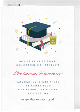 'Grad Stack' Graduation Invitation