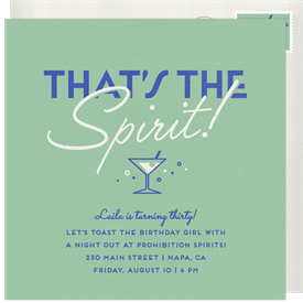 'That's The Spirit!' Adult Birthday Invitation