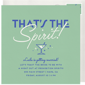 'That's The Spirit!' Bachelorette Party Invitation