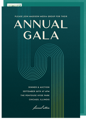 'Retro Curve' Gala Invitation