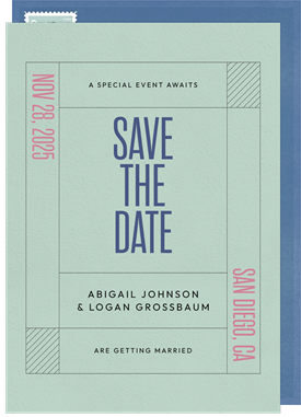 'Fun Trendy Grid' Wedding Save the Date