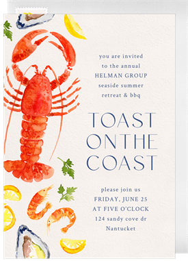 'By The Sea' Dinner Invitation