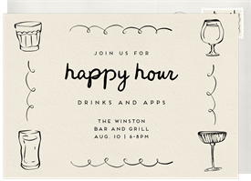 'Cocktail Doodles' Happy Hour Invitation