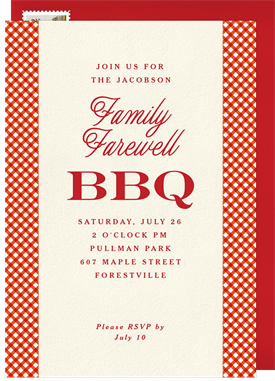 'Dainty Gingham' Going Away Party Invitation